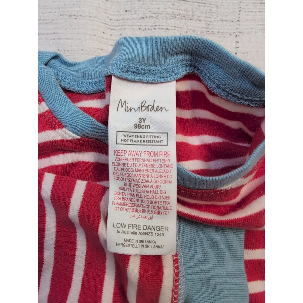 3 Mini Boden Red Stripe Pajamas - Picture 5 of 8